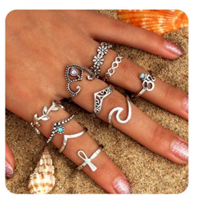 Set of 10 Boho Rings less than $8!