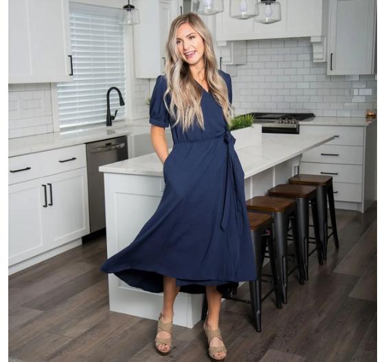 Bubble Sleeve Tie Dress – Only $32.99!
