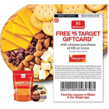 Target: FREE $5 Target Gift Card with $15 Cheese Purchase!
