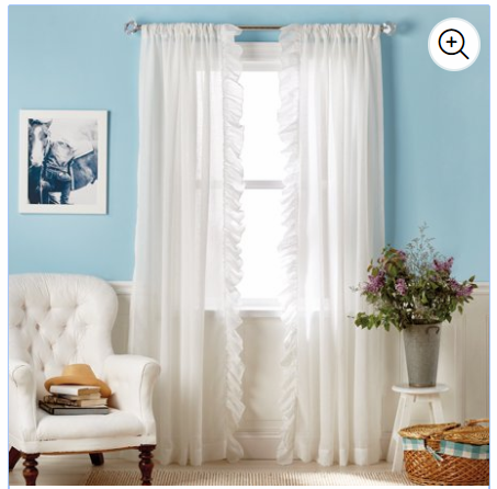 The Pioneer Woman Chambray Ruffle Pole Top Curtain Panel Only $10! (Reg $24.98)