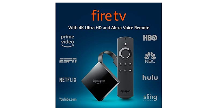 Amazon Fire TV Streaming Media Player (3rd Gen) with 4K Ultra HD and Alexa Voice Remote (1st Gen) – Just $38.99! LOW price!!!