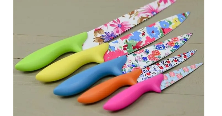 Floral Print Kitchen Knife Set (5 Pieces) Only $13.99 Shipped!