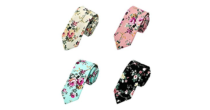 Men’s Floral Skinny Ties in a Pack of 4 – Just $15.99! Think Easter outfits!