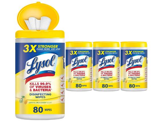 Lysol Disinfecting Wipes, Lemon & Lime Blossom (Pack of 4) – Only $10.35!