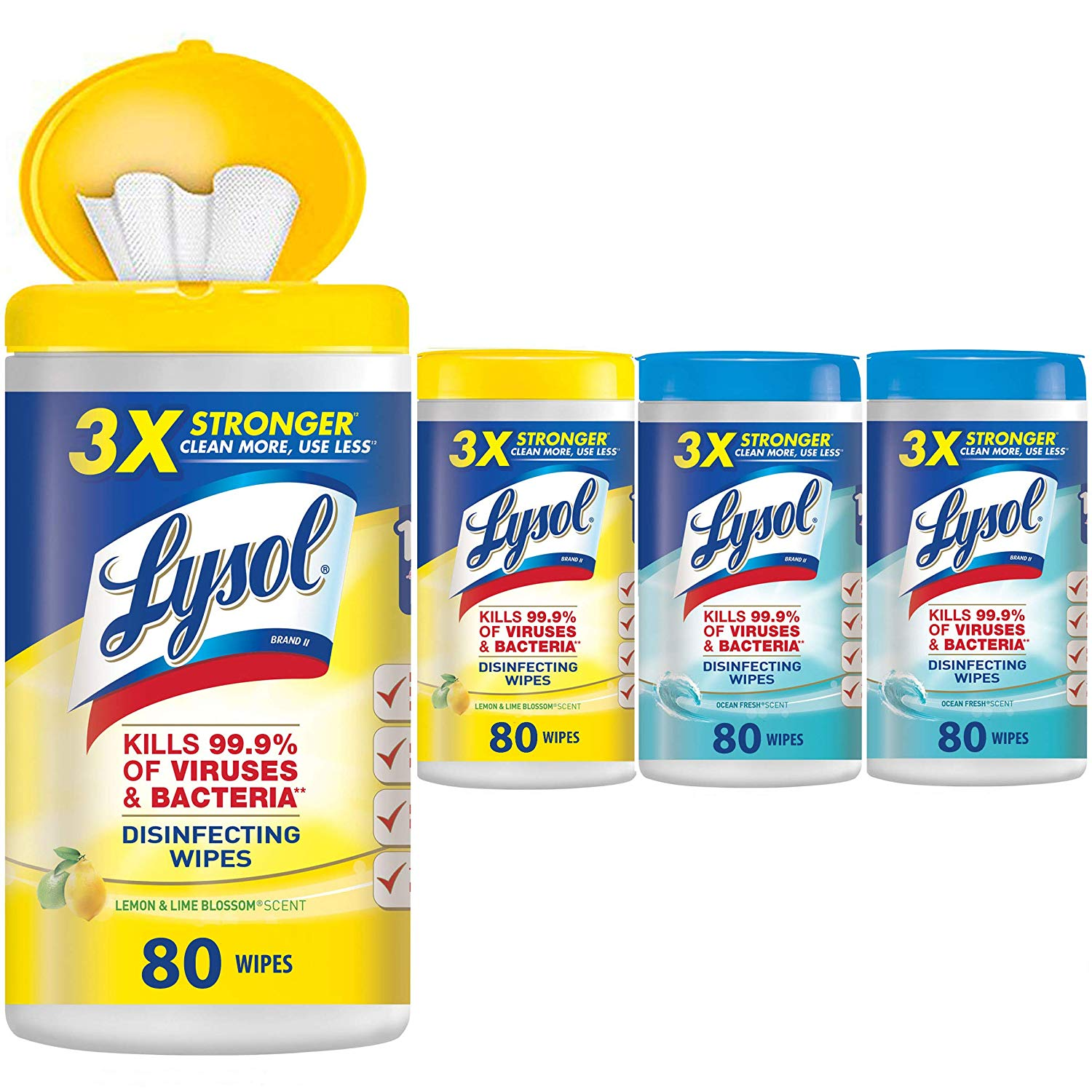 Lysol Disinfecting Wipes, 2 Lemon + 2 Ocean (Pack of 4) – Only $9.85 Shipped!