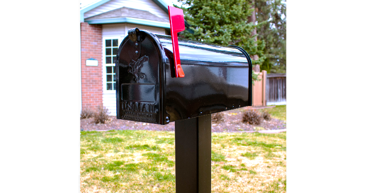 Gibraltar Elite Medium, Galvanized Steel, Black Post Mount Mailbox Only $13.97! (Reg. $23)