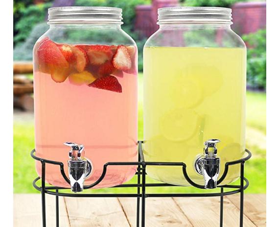 Estilo Glass Mason Jar Double Beverage Drink Dispenser – Only $20.56!