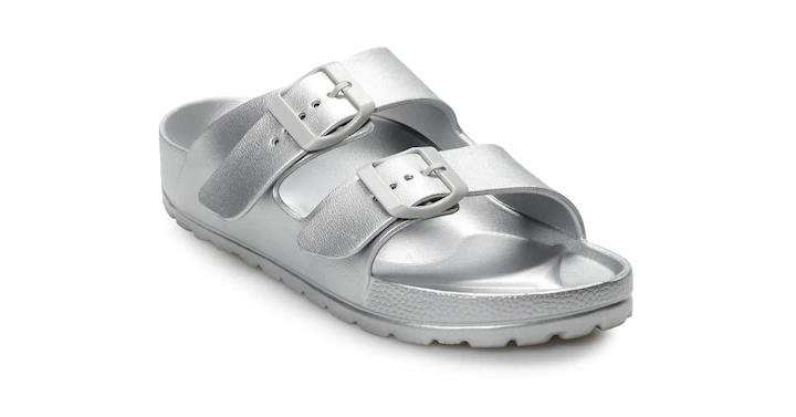 Kohl’s Lowest Prices of the Season! Earn Kohl’s Cash! Spend Kohl’s Cash! Women’s Mudd Molded Double Strap Sandals – Just $6.79!