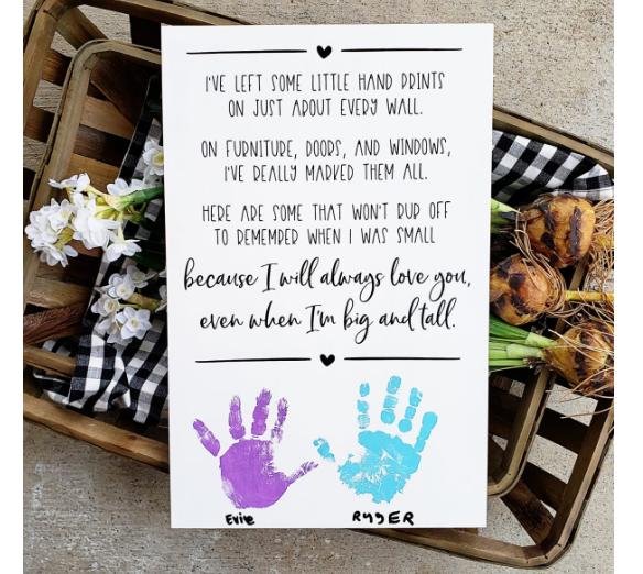 Child Hand Prints Mother’s Day Sign – Only $21.99!