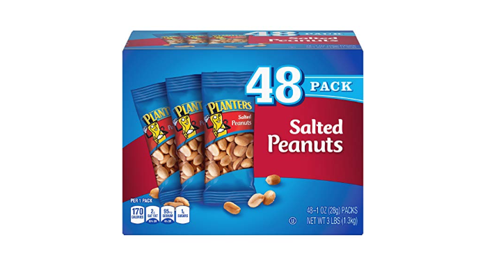 Planters Salted Peanuts – 48 Pack Only $7.44! That’s Only $0.15 Per Pack!
