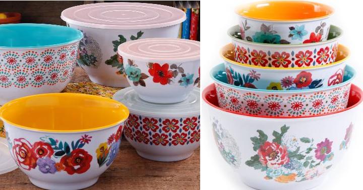 The Pioneer Woman Country Garden Nesting Mixing Bowl Set, 10-Piece – Only $24.50!