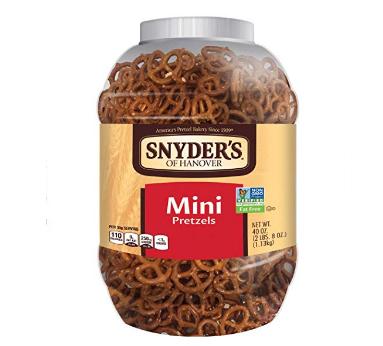 Snyder’s of Hanover Mini Pretzels, 40 Ounce Large Canister – Only $4.96!