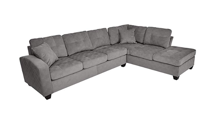 Homelegance Sectional Sofa Polyester With Reversible Chaise and Two Toss Pillows Only $482.33 Shipped! (Reg. $625)