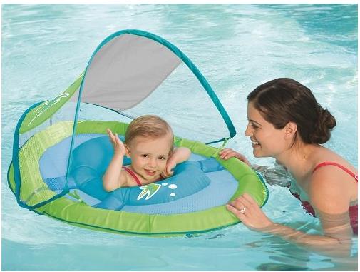 SwimWays Baby Spring Float Sun Canopy (Green Fish) – Only $17.97!