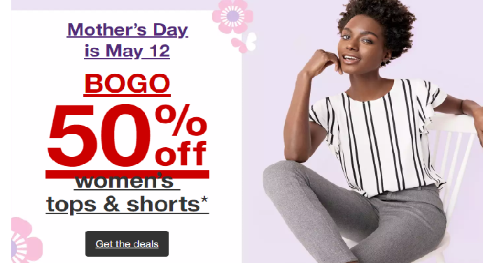 Target: Women’s Tops & Shorts Buy 1, Get 1 50% off!