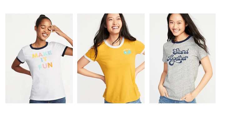 Old Navy: Women’s Tees Only $5.00, Kids Only $4.00! Today Only!