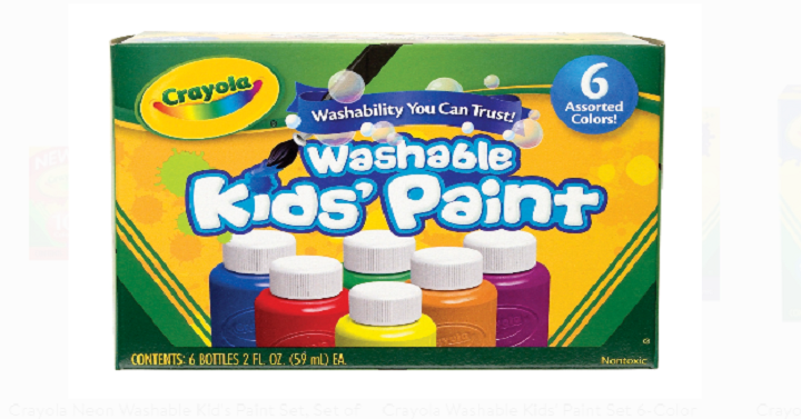 Crayola 6 Count Washable Kids Paint Set for Only $4.27!