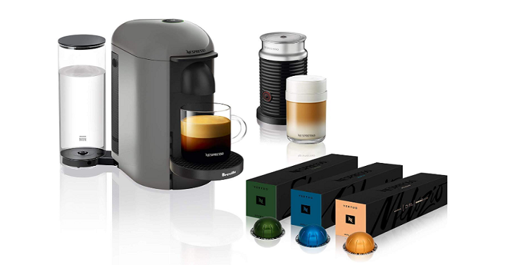 Nespresso VertuoPlus Coffee & Expresso Maker by De’Longhi w/ Aeroccino Only $129.99 Shipped! (Reg. $191)