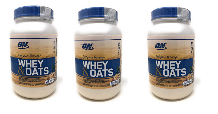 Optimum Nutrition On Whey & Oats Protein Powder (Blueberry Muffin, 23 Servings) Only $11.99 Shipped! (Reg. $30)