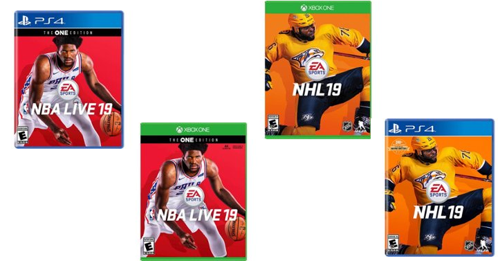 Save 50% on EA NBA LIVE 19 and NHL 19 for PlayStation 4 or Xbox One!