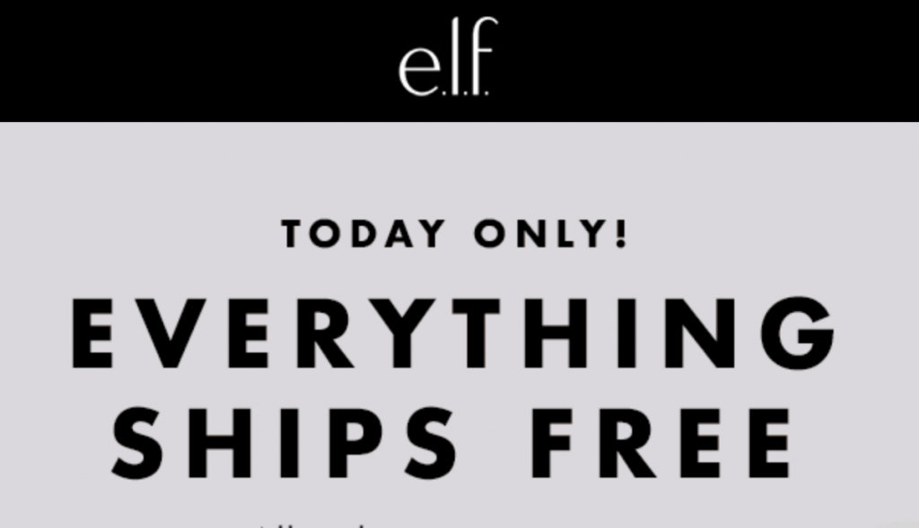 e.l.f Cosmetics: FREE Shipping No Minimum Purchase Requirement Today Only!