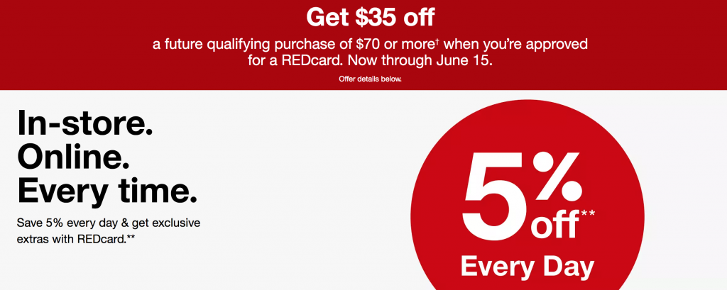 HOT! Get $35 Off Purchase Of $70 When You Sign Up For A Target REDcard!
