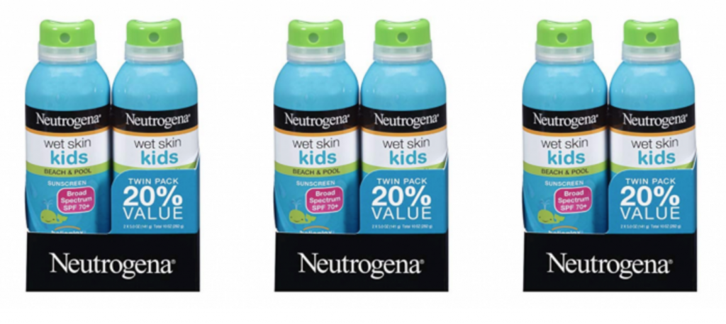 Neutrogena Wet Skin Kids Sunscreen Spray SPF 70 2-Count Just $13.49!