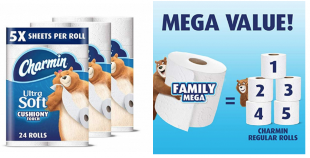 Charmin Ultra Soft Cushiony Touch Toilet Paper, 24 Family Mega Rolls Just $26.92 Shipped!