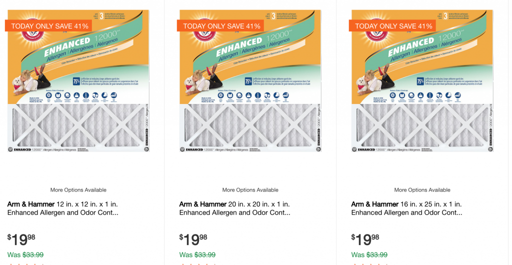 Arm & Hammer Enhanced Allergen & Odor Control Air Filters 3-Pack Just $19.99 Today Only!