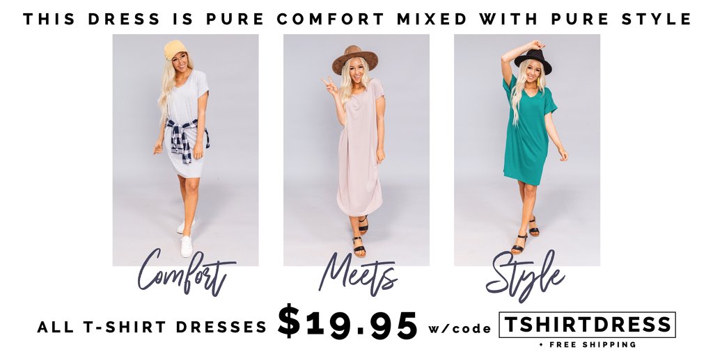 Style Steals at Cents of Style! CUTE! T-Shirt Dresses – $19.95! FREE SHIPPING! So cute!