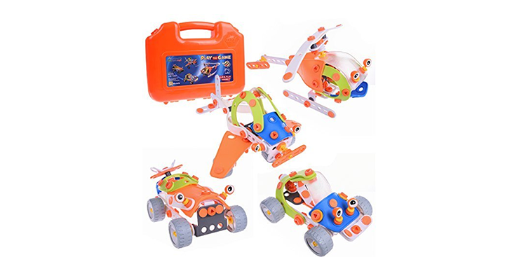 109 Pieces Take Apart Toys with Tools – 4-in-1 Model Cars Kits – Stem Toys – Just $11.17!