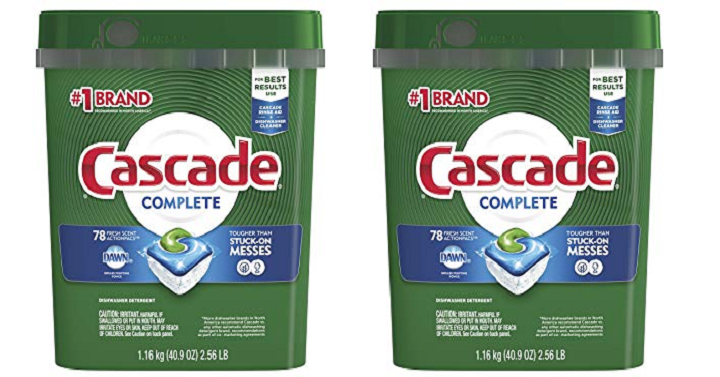 Cascade Complete ActionPacs Dishwasher Detergent 78 Count Only $8.87 Shipped!
