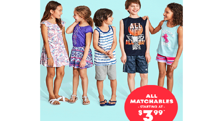 Boys & Girls Matchables Start at Only $3.99 Shipped! Stock up for Summer!