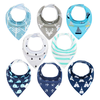 Baby Bibs 8 Pack Soft & Absorbent for Boys & Girls Only $14.99!