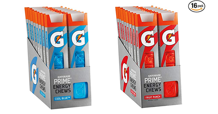 Gatorade Prime Energy Chews, 6 Count (Pack of 16) – Just $10.99!
