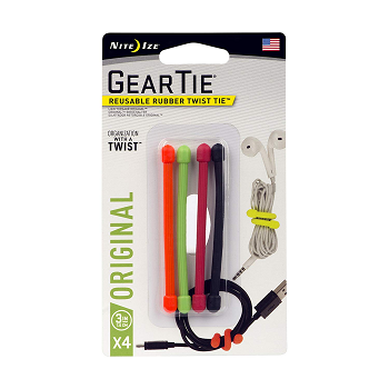Original Gear Tie Reusable Rubber Twist Tie 4 Pack Only $2.98!