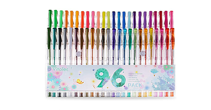 48 Glitter Gel Pens Set with 48 Replacement Cartridges – Just $14.99!