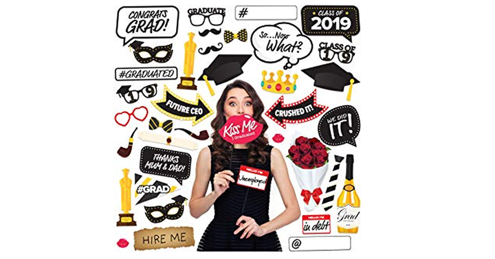 Graduation Photo Booth Props Party Supplies – 38pcs Set – Just $9.87! Was $19.95!