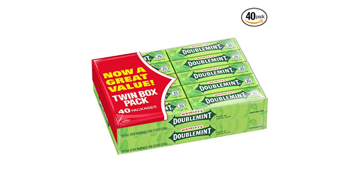 Wrigley’s Doublemint Chewing Gum, 5-count (40 Packs) Only $7.11 Shipped!