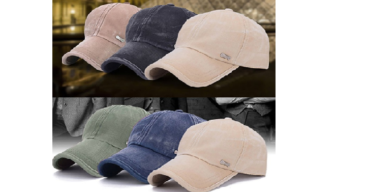 Adjustable Distressed Baseball Caps Only $7.99 Shipped!