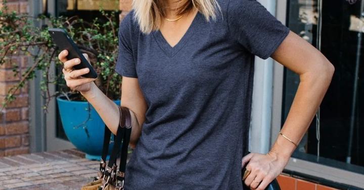 Loose Cut Short Sleeve Heather Top – Only $14.99!