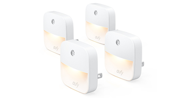 Plug-In Warm White LED Nightlight, Dusk-To-Dawn Sensor – 4-pack – Just $9.99!