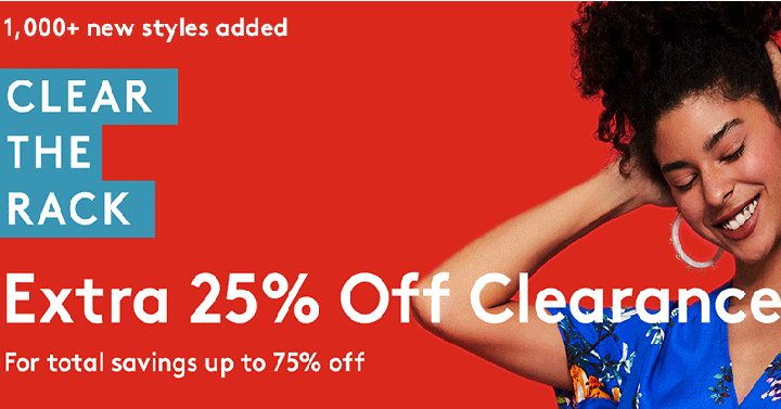 Nordstrom Rack: Clear the Rack Events Going on Now! Take an Extra 25% off Clearance!