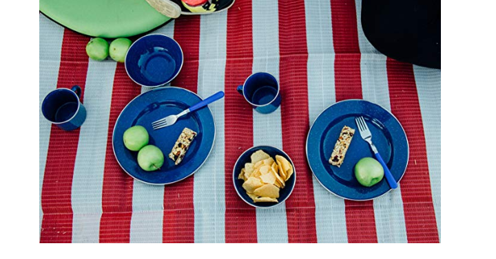 Stansport 24-Piece Enamel Camping Tableware Set Only $29.84 Shipped! (Reg. $37)