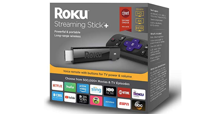Roku Streaming Stick+ | HD/4K/HDR Streaming Device with Wireless and Voice Remote Only $49 Shipped! (Reg. $60)