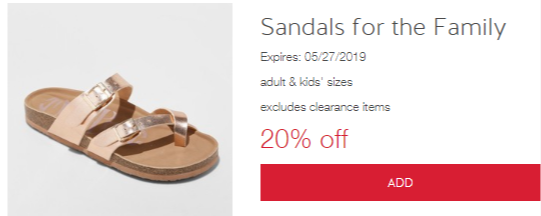 Extra 20% Off Sandals for the Family at Target!
