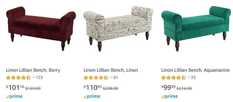 Linon Lillian Benches From $99.99!
