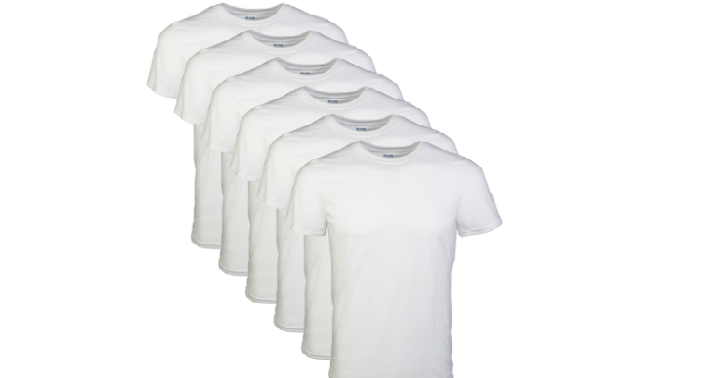Gildan Mens Short Sleeve Crew White T-Shirt, 6-Pack Only $11.97!