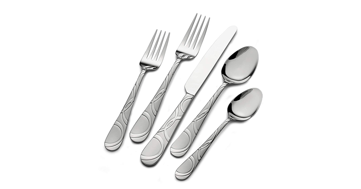 Pfaltzgraff Garland Frost 53-Piece Stainless Steel Flatware Set with Serving Utensil Set and Steak Knives, Service for 8 – Just $27.99! Was $49.99!