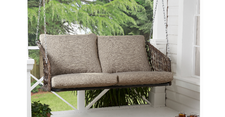Mainstays Battle Creek Outdoor Wicker Porch Swing with Cushions Only $185 Shipped! (Reg. $205)